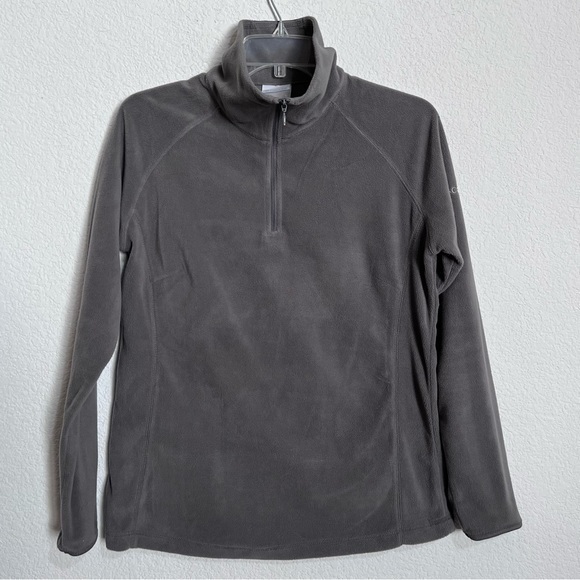Columbia Gray Glacial Fleece 1/4 Zip Mock Neck Athletic Pullover Large - Picture 1 of 13